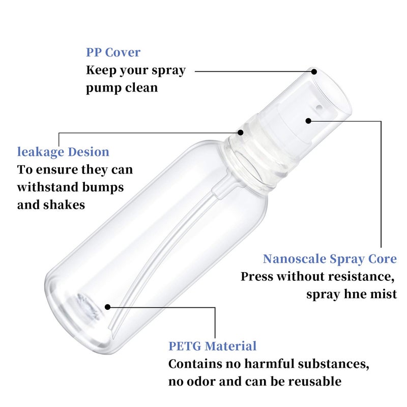 TrendBox 12 Pack Plastic Empty Bottles with Duckbill Pump Cap for Shampoo, Lotions, Liquid Body Soap, Cream (2 oz / 60 ml) - Image 3